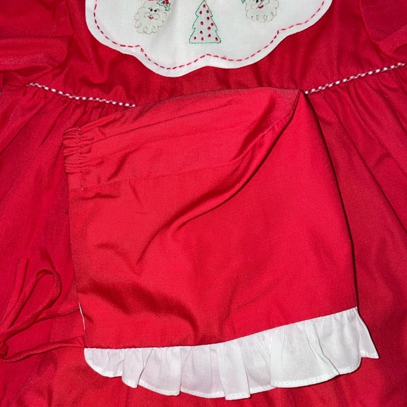 Petit Ami newborn Christmas tree Santa dress with bonnet and bloomers - Picture 5 of 6